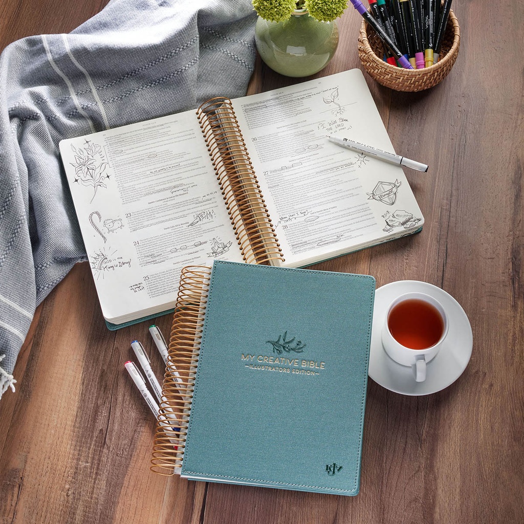 KJV My Creative Bible Illustrators Edition Teal Faux Leather