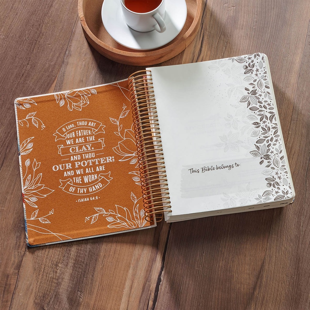 KJV My Creative Bible Illustrators Edition White Floral Faux Leather