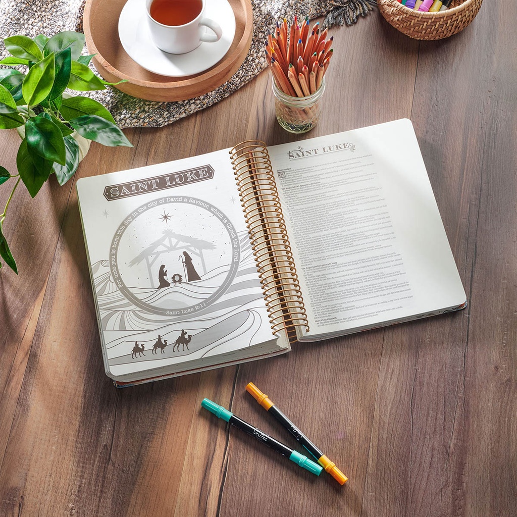 KJV My Creative Bible Illustrators Edition White Floral Faux Leather