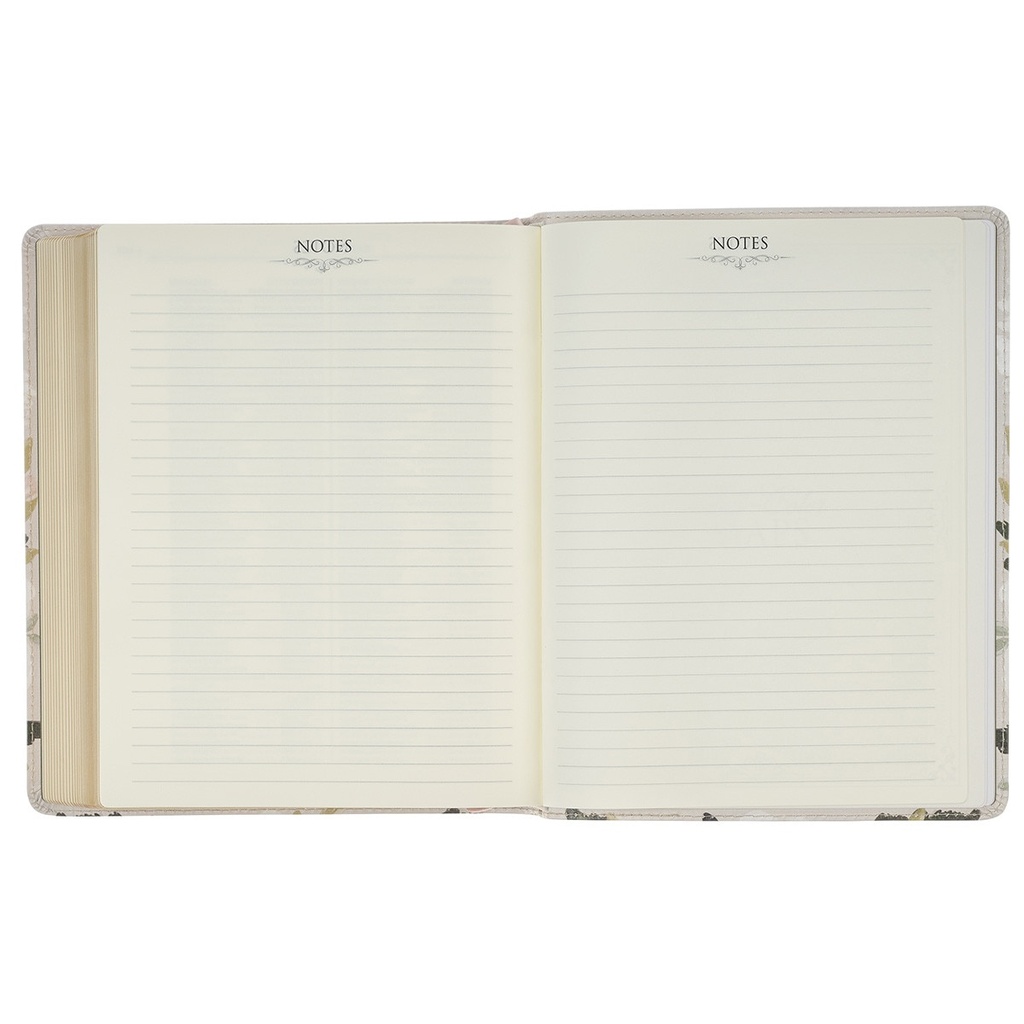 KJV Note-taking Bible Psalm 91:4 Cream Floral