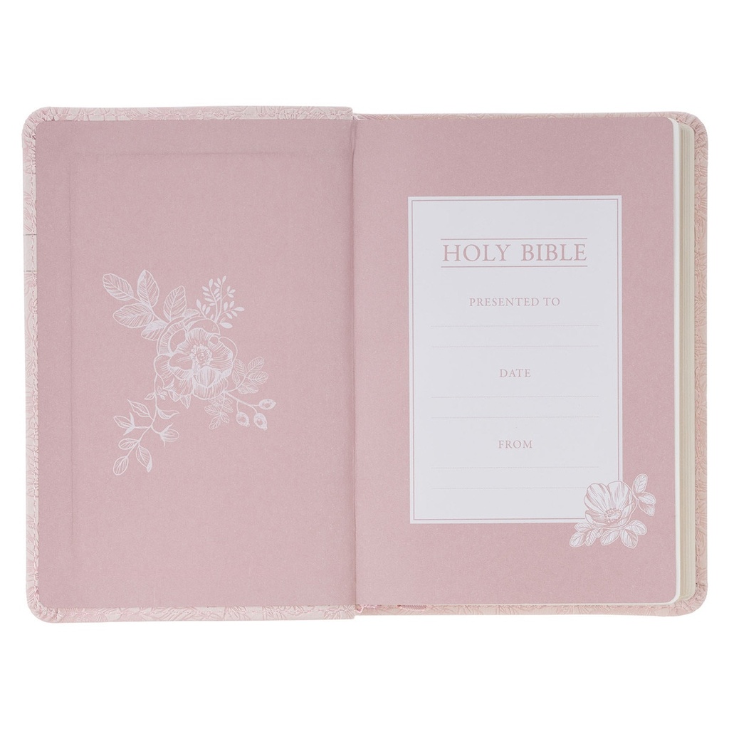 KJV Pocket Bible Blush Rose Faux Leather