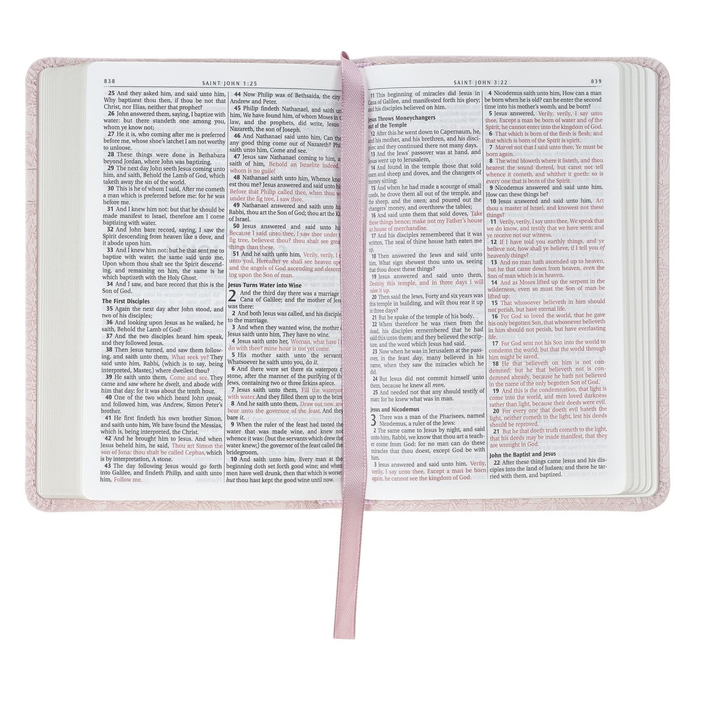 KJV Pocket Bible Blush Rose Faux Leather
