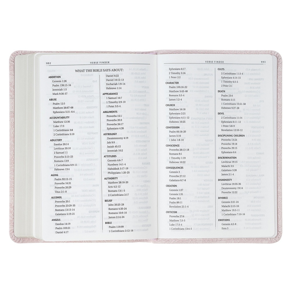 KJV Pocket Bible Blush Rose Faux Leather