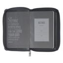 KJV Pocket Bible Grey Lion Faux Leather w/Zipper