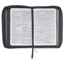 KJV Pocket Bible Grey Lion Faux Leather w/Zipper