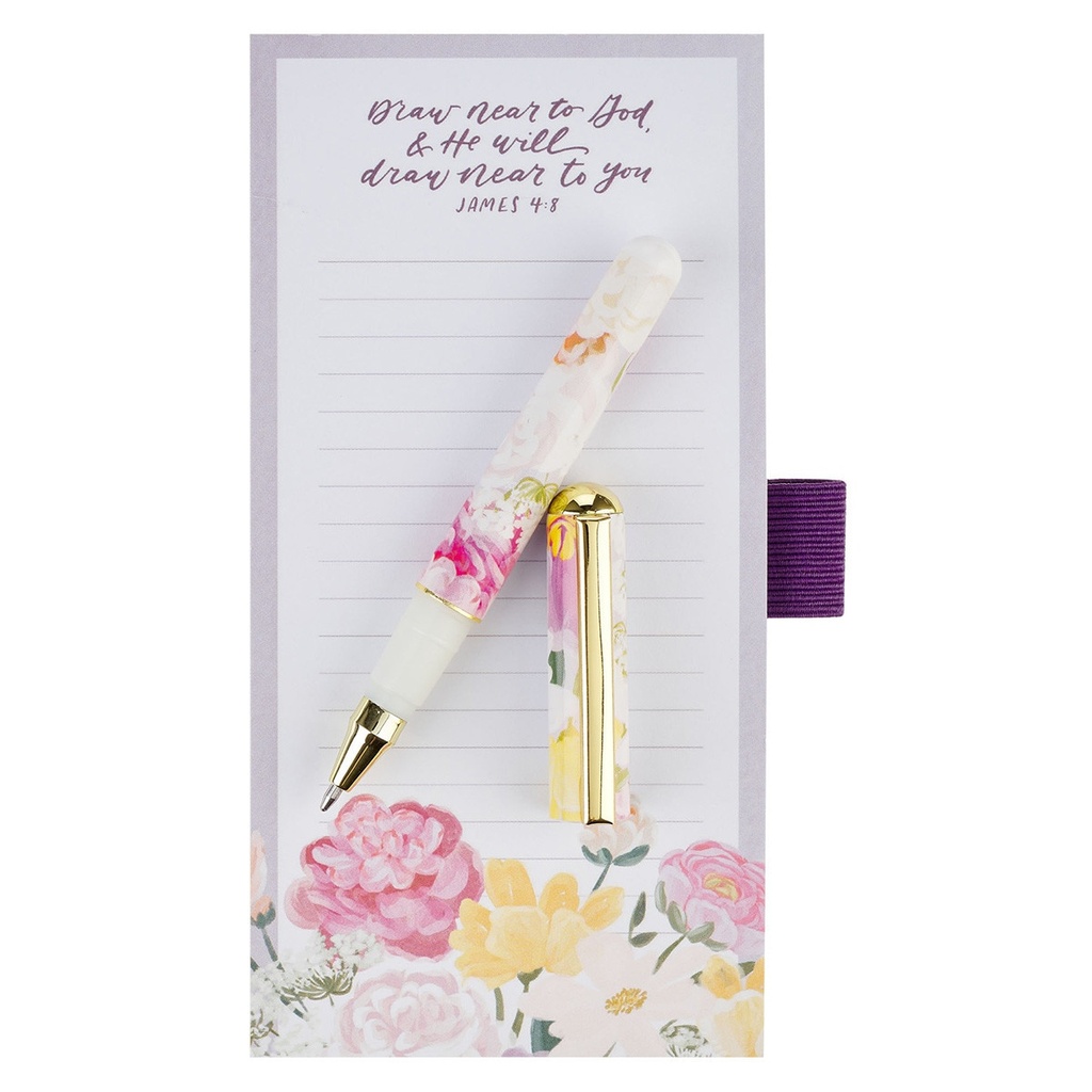 Magnetic Notepad and Pen Gift Set Draw Near to God 