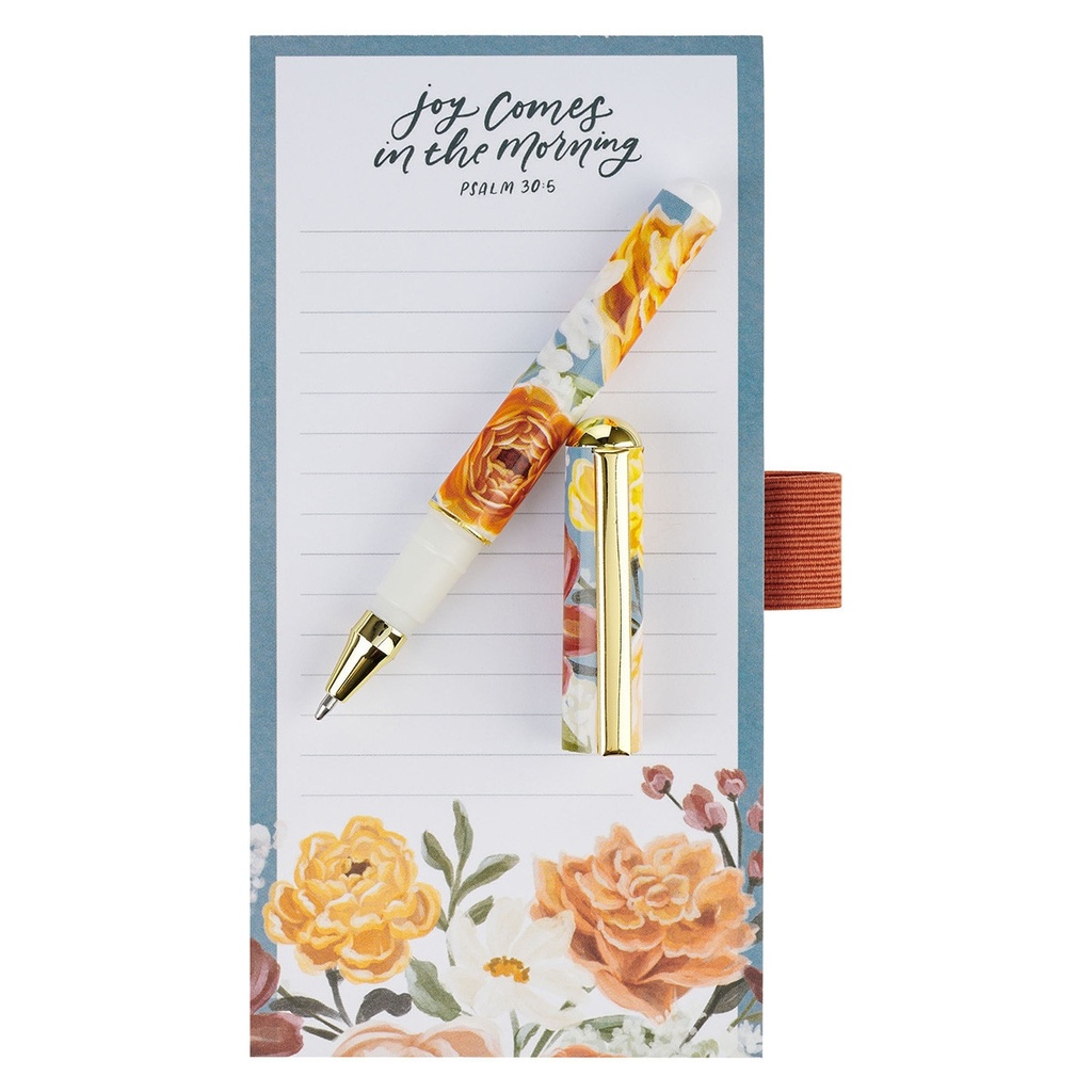 Magnetic Notepad and Pen Gift Set Joy Comes In The Morning 