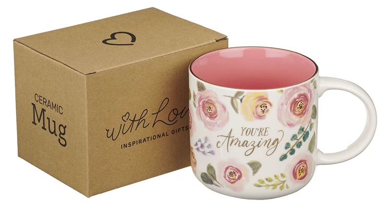 Mug Pink Floral You're Amazing