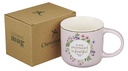 Mug Pink Floral He Who Promised Is Faithful Heb. 10:23