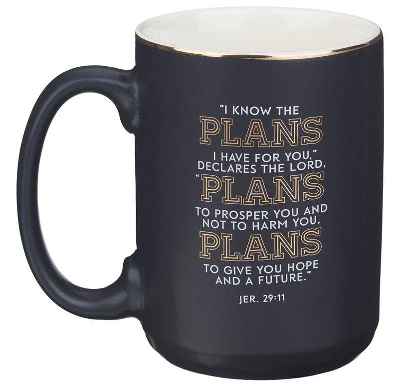 Mug The Plans Modern Blue Grid 