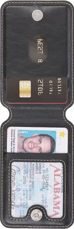 Phone Wallet Magnetic Leather Black Cross