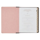 NLT Spiritual Growth Bible Brown/Blush Pink Faux Leather
