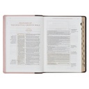 NLT Spiritual Growth Bible Brown/Blush Pink Faux Leather