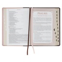 NLT Spiritual Growth Bible Brown/Blush Pink Faux Leather