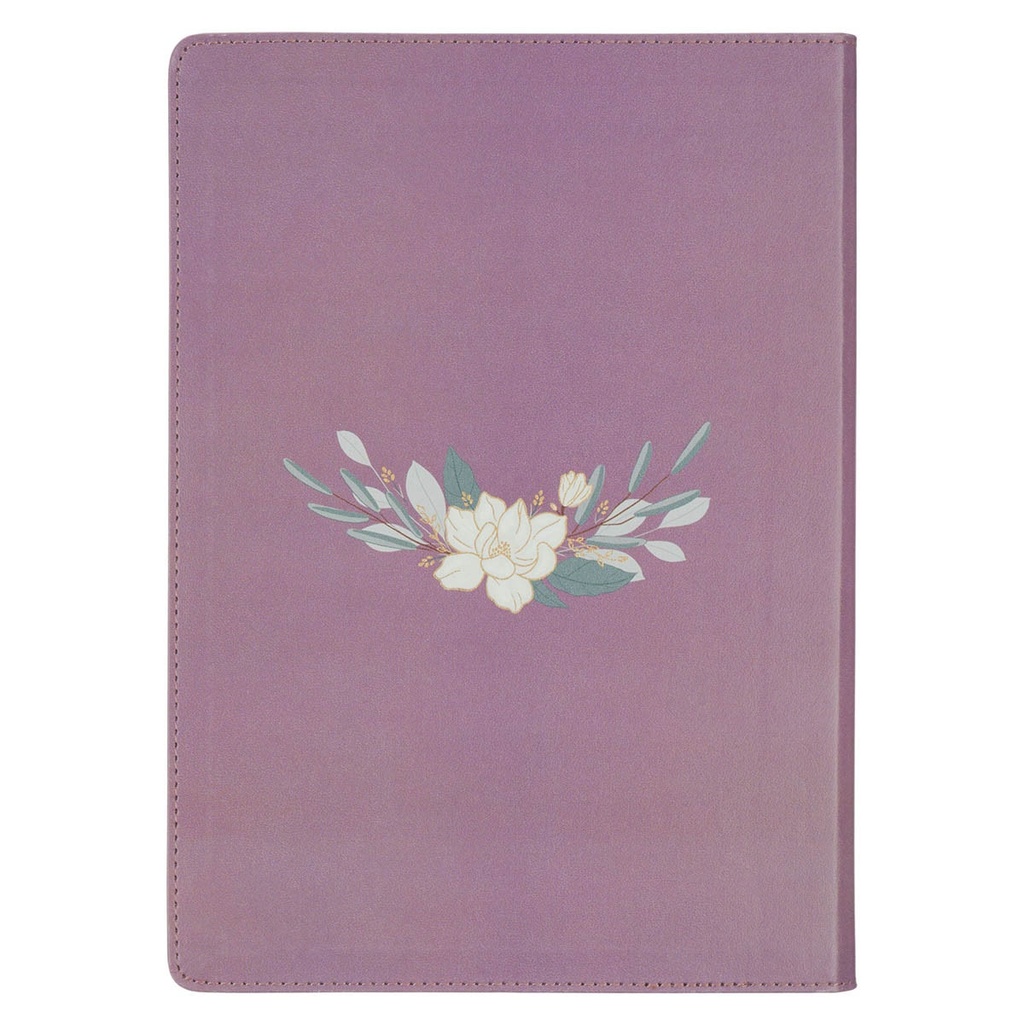 NLT Spiritual Growth Bible Plum Floral Faux Leather