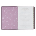 NLT Spiritual Growth Bible Plum Floral Faux Leather
