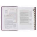 NLT Spiritual Growth Bible Plum Floral Faux Leather