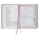NLT Spiritual Growth Bible Plum Floral Faux Leather