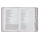 NLT Spiritual Growth Bible Plum Floral Faux Leather