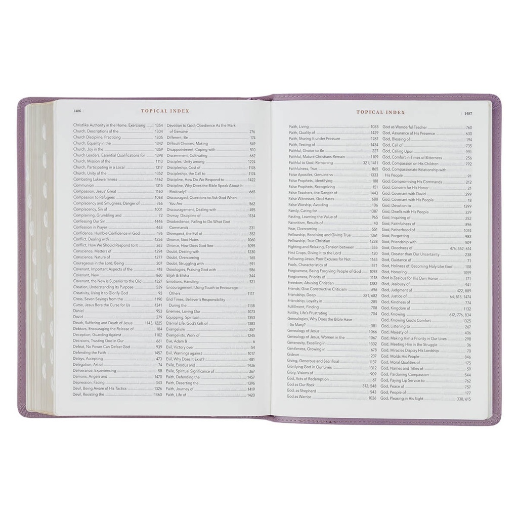 NLT Spiritual Growth Bible Plum Floral Faux Leather