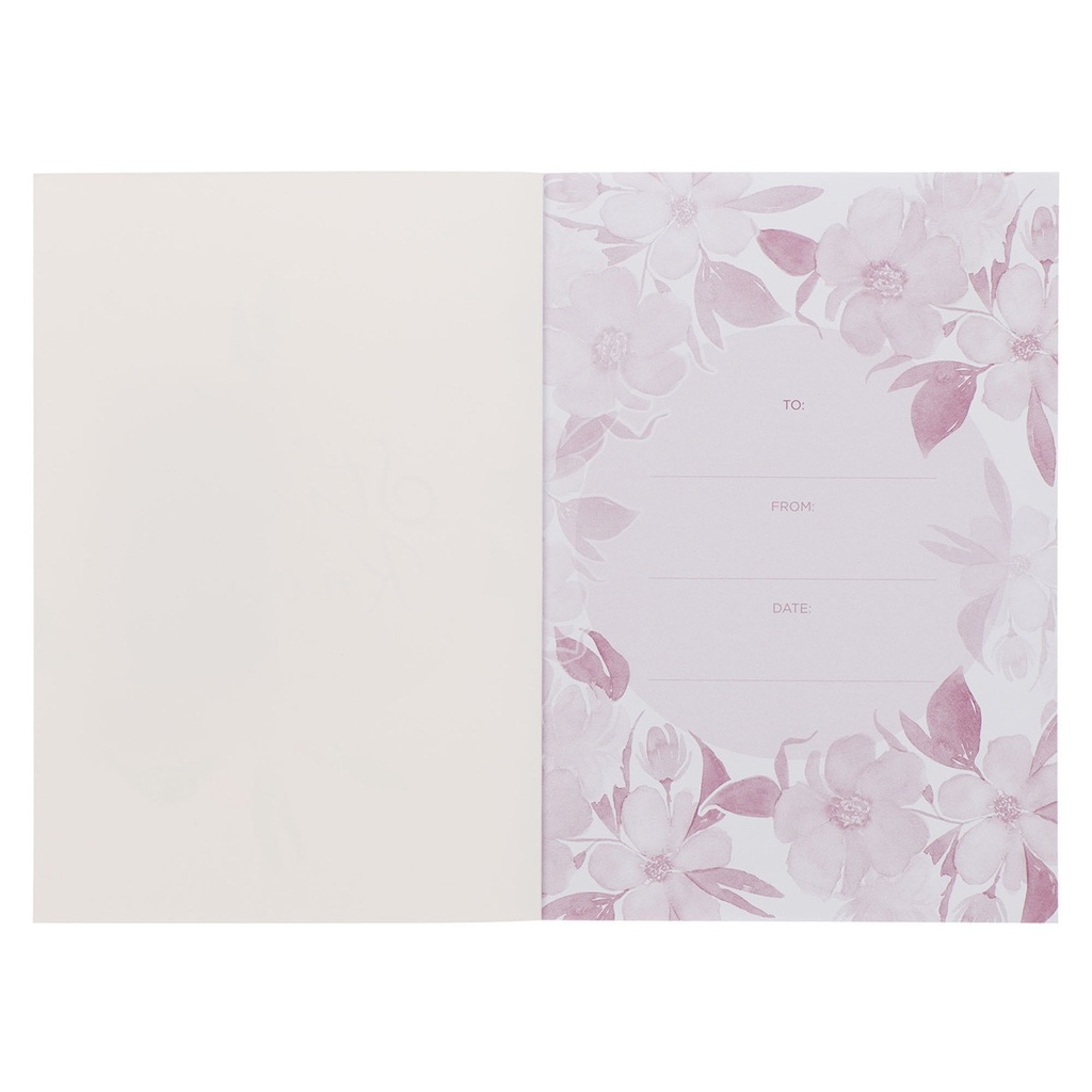 Notebook Be Still and Know Pink Floral Medium