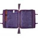 Bible Cover Blessed W/Handles Floral Purple Medium