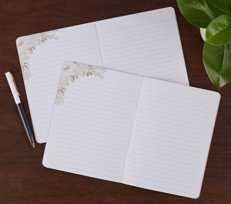 Notebook Set Medium 2pc Blue Pink Floral