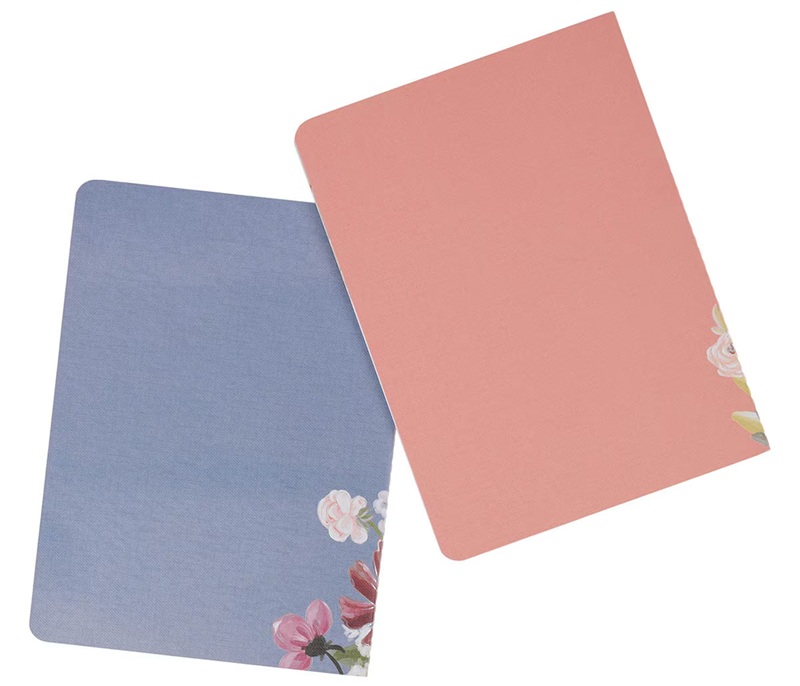 Notebook Set Medium 2pc Blue Pink Floral
