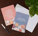 Notebook Set Medium 2pc Blue Pink Floral