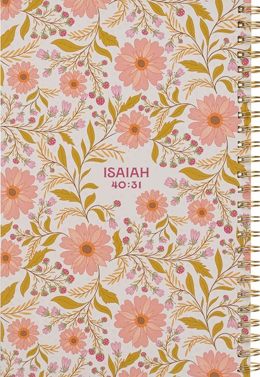 Notebook Spiral Pink Floral Those Who Trust In The Lord Isa. 40:31