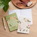 Notebook Set Medium 2pc Cream Green Floral