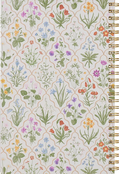 Notebook Spiral Cream Floral My Grace Is Sufficient 2 Cor. 12:9