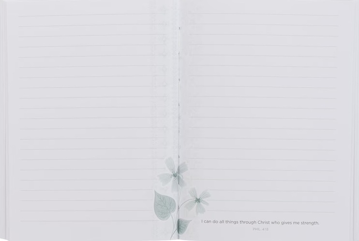 Notebook Through Christ Green Floral Medium