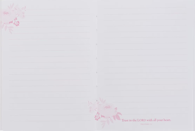 Notebook Trust In The Lord Pink Floral Medium