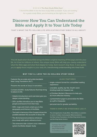 NLT Life Application Study Bible 3rd Ed Personal Size LeatherLike Teal Blue Red Letter 