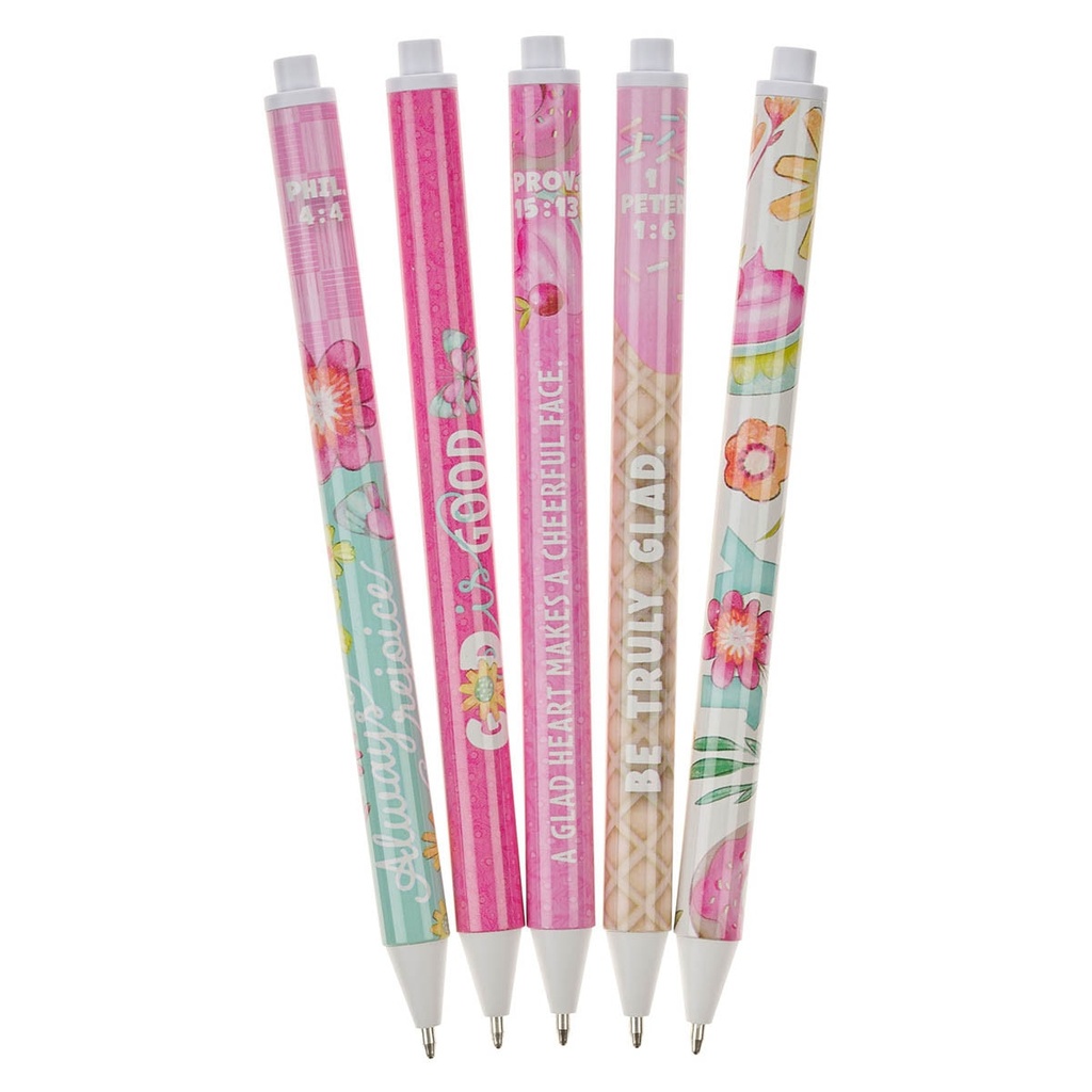 Pen Set 5 pc Be Truly Glad 1 Peter 1:6