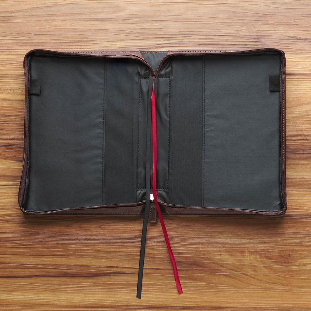 Bible Case Large Faith Matt 17:20 Burnt Chestnut Brown 