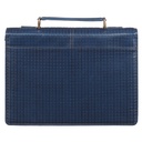 Bible Case Large Plans Modern Blue Grid Faux Leather
