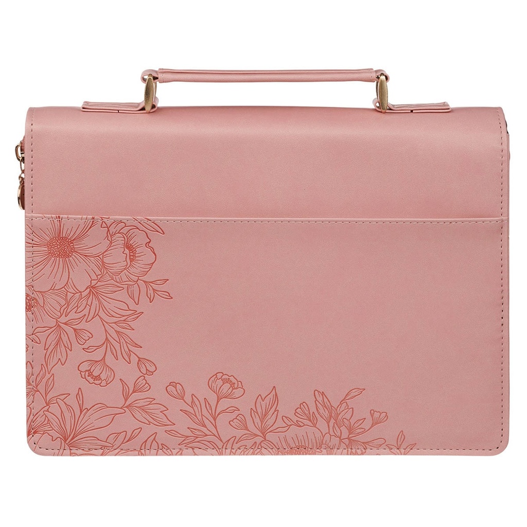 Bible Case Medium Be Still and Know Pink Floral