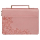 Bible Case Medium Be Still and Know Pink Floral
