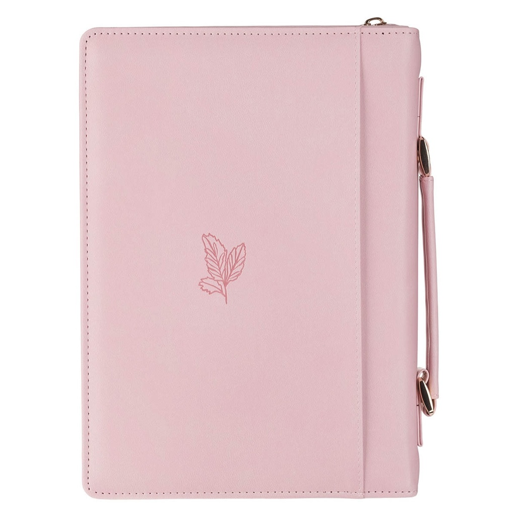 Bible Case Medium He Will Cover You With His Feathers Pink 
