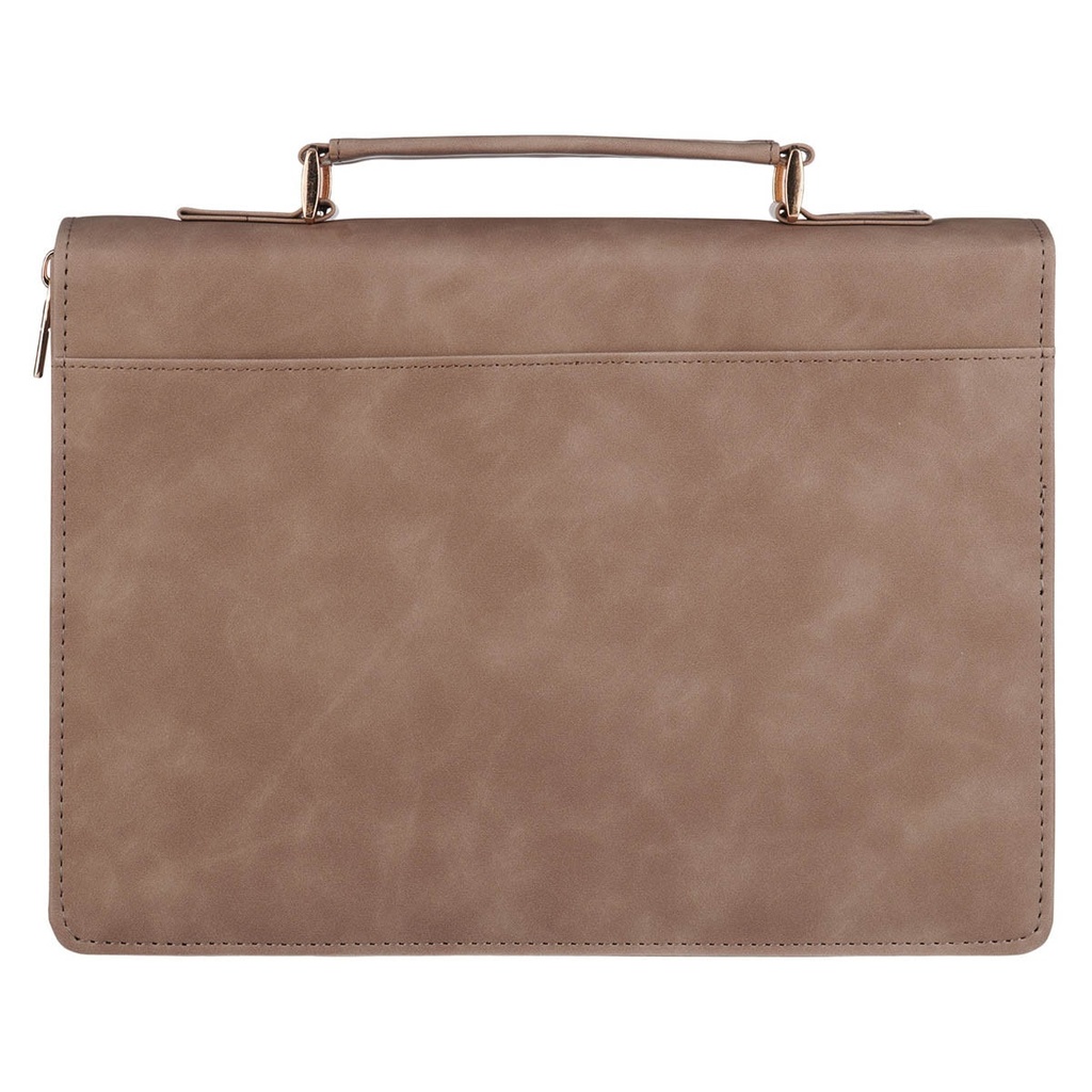 Bible Case Medium I Am With You Always Tan and Brown 