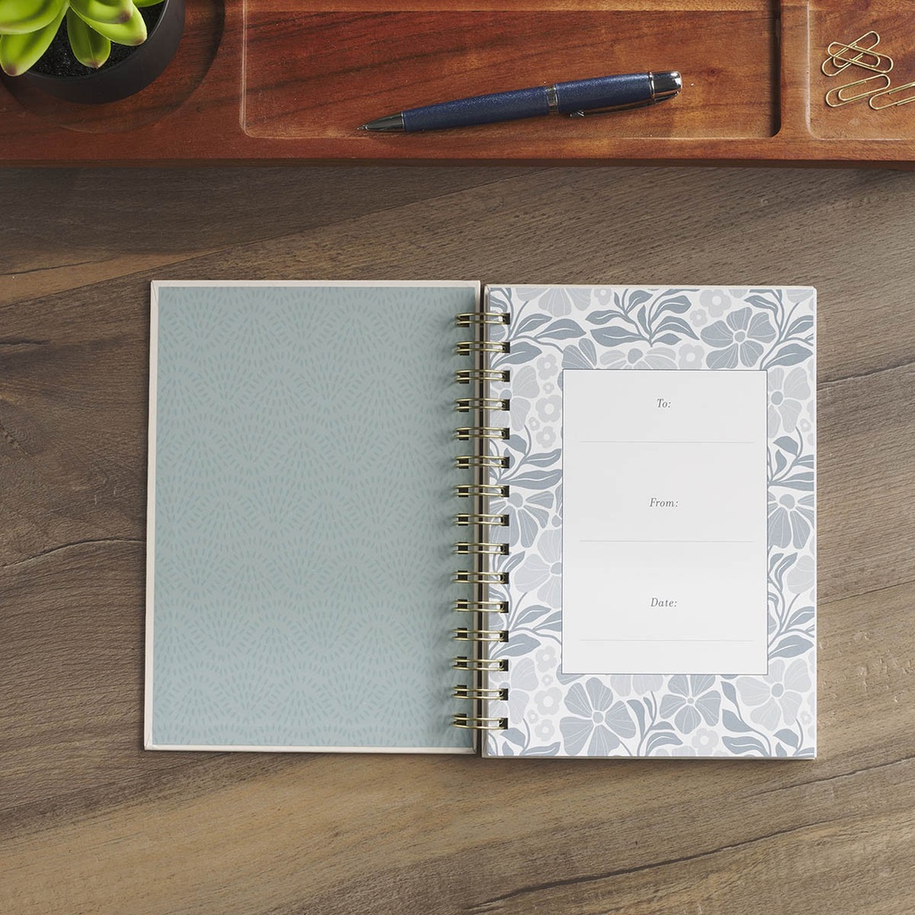 Journal Spiral Cream Floral God Is Good Ps. 34:8
