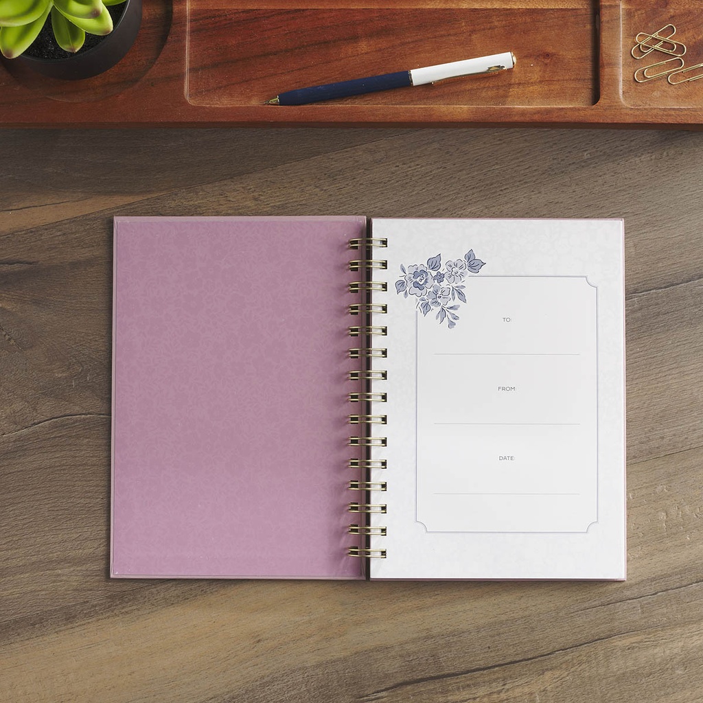 Journal Spiral Purple Floral Be Still and Know Ps. 46:10