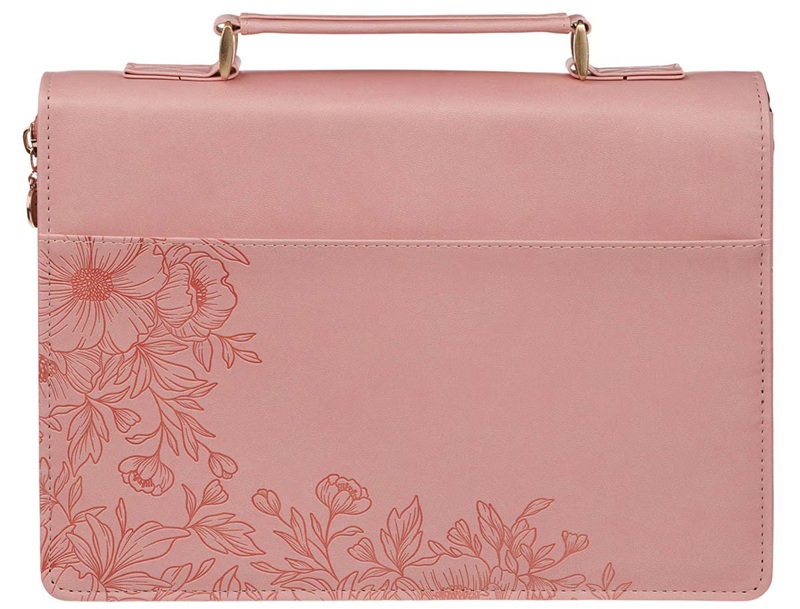 Bible Case Large Be Still and Know Pink Floral