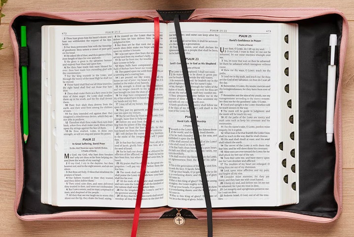 Bible Case Large Be Still and Know Pink Floral