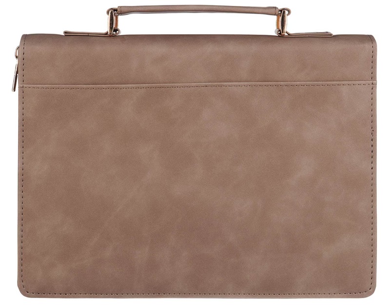 Bible Case Large I Am With You Always Tan and Brown