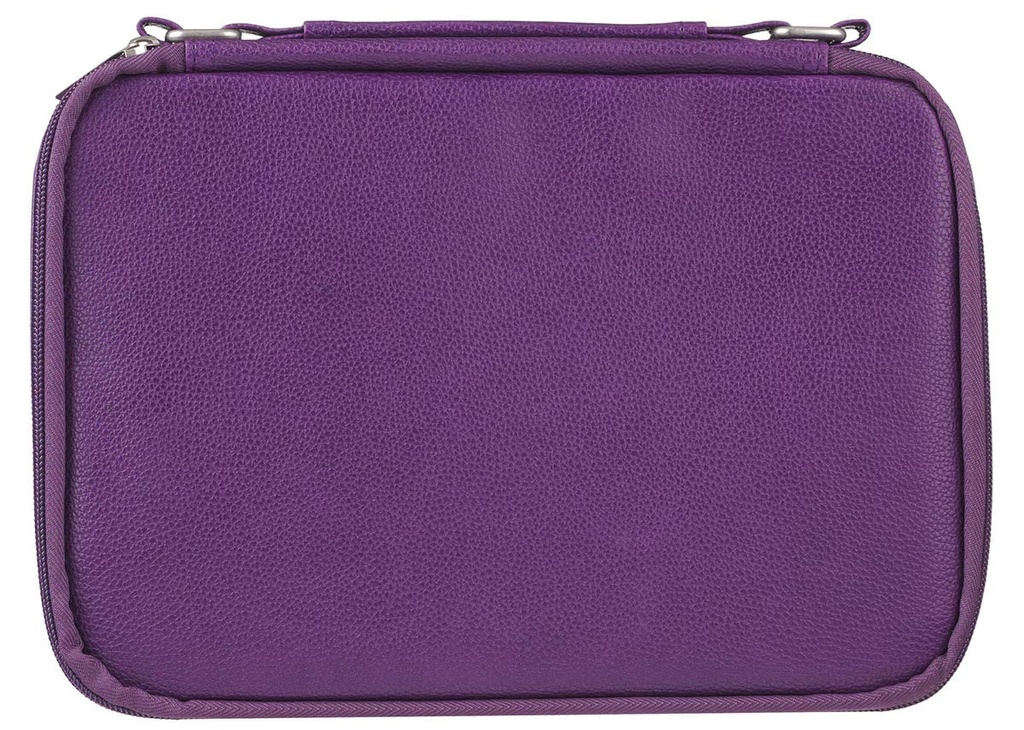 Bible Case Large Organiser Two-Fold Purple Faux Leather 