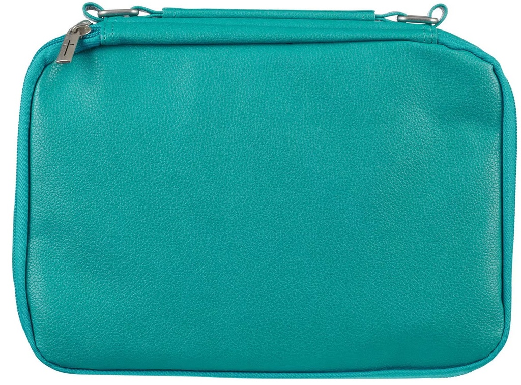 Bible Case Large Organiser Two-Fold Turquoise Faux Leather