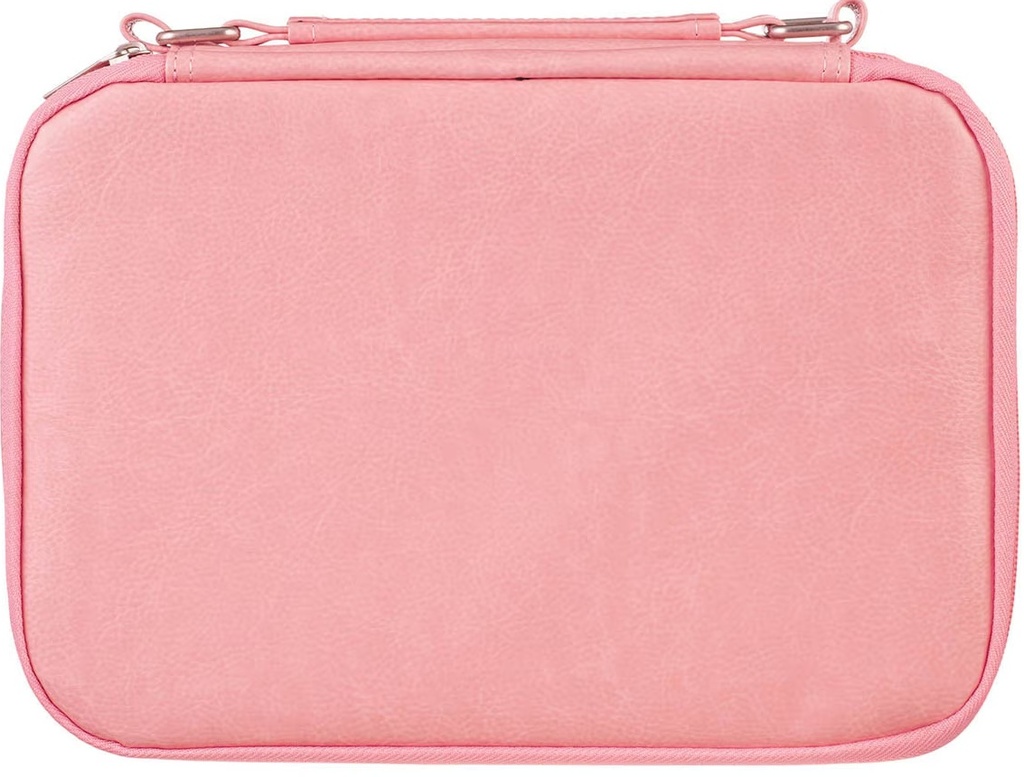 Bible Case Large Organiser Two-Fold Pink Faux Leather 